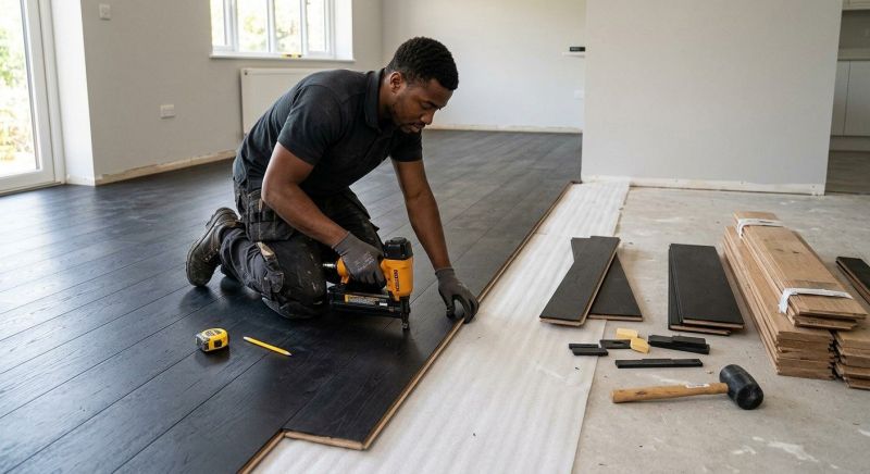 Dark Wood Floor Installation in Vienna, VA