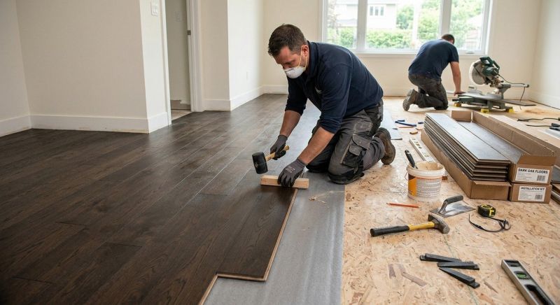 Dark Wood Floor Installation in Vienna, VA
