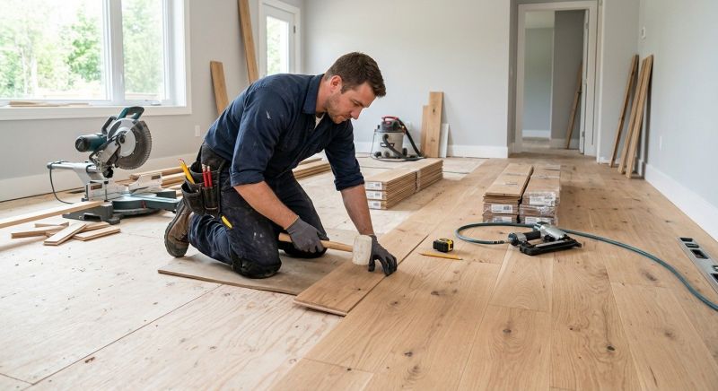 Dark Wood Floor Installation in Vienna, VA